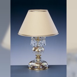 Lampe de table en cristal émail doré