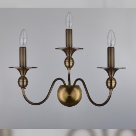Applique hollandaise en métal avec 3 ampoules - finition brun-métal