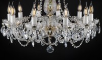The lower part of the chandelier is made of cut crystal glass