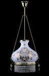 White hand painted chandelier Bohemia crystal glass