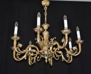 8-arm Victorian chandelier made of solid cast brass