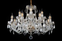 Lustre à 12 branches - PK500 en cristal taillé avec émail épais, vue depuis la partie inférieure