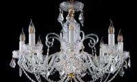 Detail of the French crystal trimmings of this chandelier