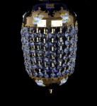 Applique à panier en verre cobalt