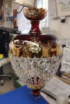Lustre en forme d'oeuf rubis - assemblage en atelier