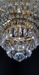 Detail of cut crystal drops in the bottom of a chandelier