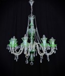 Vue générale d'un lustre de design en verre vert 1
