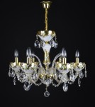Luxurious white crystal chandelier painted with 24K gold