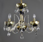 small black crystal chandelier with flowers