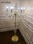 Lampe à 6 bras décorée de grandes amandes en cristal clair
