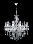 Lustre en cristal argenté à 10 bras, style « Glamour »