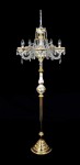 High white crystal floor lamp with 5 candle bulbs