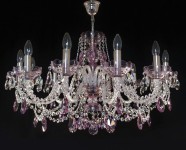 Lustre en cristal de couleur plus large en verre rose-violet