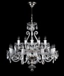 Grand lustre en cristal argenté et en verr