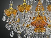 Detail of hand cut amber glass