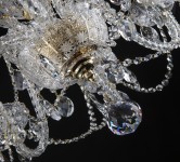 The lower part of the chandelier with a crystal ball