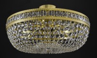 Semi-flush mount basket crystal light with crystal stones