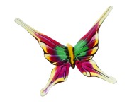 Détail d'un papillon violet en verre métallurgique