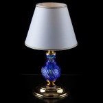 Lampe de chevet en verre de cristal bleu