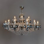 Vue d'ensemble du lustre en cristal fumé