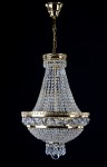 Lustre en strass d'or avec rosace de plafond