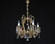 General view of a smaller brass chandelier