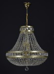 Lustre à panier en cristal avec des pierres carrées " Cristal de poire "