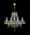 Lustre à 6 branches avec des branches tubulaires en laiton - laiton mat (brossé)
