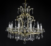 Lustre Theresian en cristal et métal doré