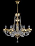 Hand painted crystal chandelier - flowers on the gold background