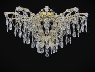Luminaire Theresian en cristal à 12 ampoules pour montage direct au plafond