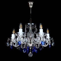 Échantillons de plusieurs types de lustres avec finition en métal argenté antique (laiton plaqué vieil argent)