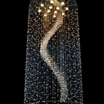 Lustres modernes en cristal avec miroir rond et hélice en cristal (intérieurs de halls)