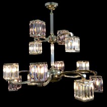 Lustre en cristal avant-gardiste avec 12 lustres cubiques