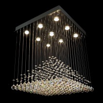 Lustres modernes en cristal avec miroir carré et pyramide de cristal (grands halls et appartements)