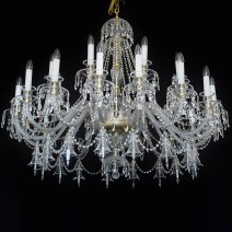 24-arm Baccarat Bohemian crystal chandelier with glass bells