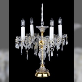 Lampe décorative en cristal avec 4 bras et une pointe en verre en forme de glaçon