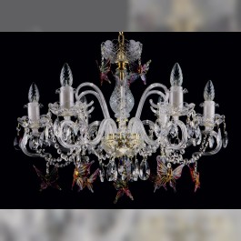 Lustre de design avec des papillons en verre