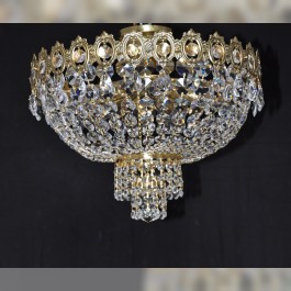 Lustre de surface en cristal à panier avec des pierres de strass