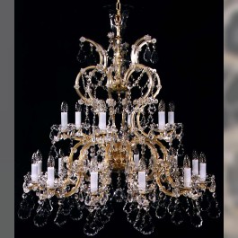 Lustre en cristal de Marie-Thérèse à 18 flammes avec des pendeloques