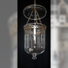 Lustre à cloche en verre avec couvercle en verre