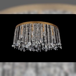 Lustre ovale à strass monté en surface pour le plafond inférieur