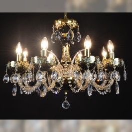 Grand lustre en cristal noir hyalite avec fleurs en verre