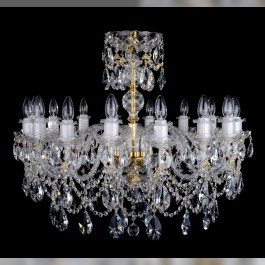 16 Arms luxury Crystal chandelier with twisted glass arms & Cut almonds