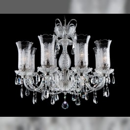 Lustre en verre de cristal de Bohème