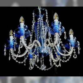 6 Arms blue crystal chandelier