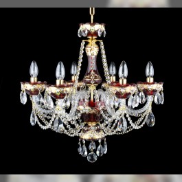 6 ampoules Ruby, bras en verre tressé