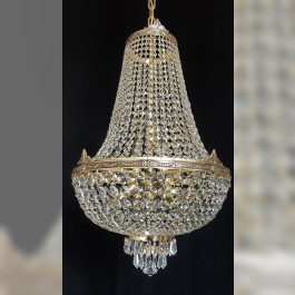 Lustre à panier de luxe avec dix ampoules