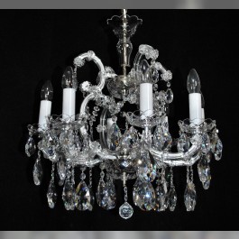 8 flames Silver Maria Theresa crystal chandelier with crystal almonds