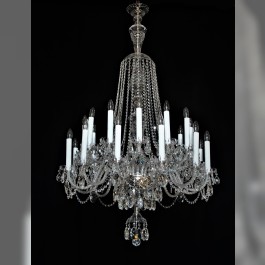 Lustre de cristal victorien à 12-12 bras avec de longues bougies françaises et des bras torsadés